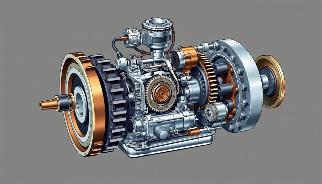 Transmisijos sistema automobilio mechanizme